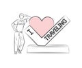 I Love Traveling. Editable template about loving anything. Concept of traveling around world without limits. Line art