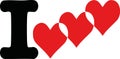 I love with triple hearts