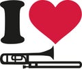 I love trombone icon Royalty Free Stock Photo