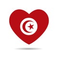 I love Tunisia, Tunisia flag heart vector illustration isolated on white background