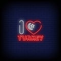 I Love Turkey Neon Signs Style Text Vector