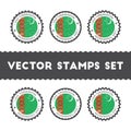 I Love Turkmenistan vector stamps set.