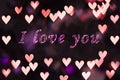 I love U on the heart bokeh - Valentine's Day background Royalty Free Stock Photo