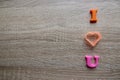 `i love u` word Close-up shot selective focus colorful, magnetic letters with romantic question for Valentine`s Day Royalty Free Stock Photo