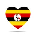 I love Uganda, Uganda flag heart vector illustration isolated on white background Royalty Free Stock Photo