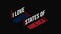 i love united states of america text with black background for happy independence day usa and independence day of america.