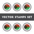 I Love Vanuatu vector stamps set.