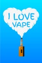 I love vape, logo or symbol design concept Royalty Free Stock Photo