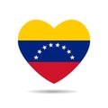 I love Venezuela , Venezuela flag heart vector illustration isolated on white background