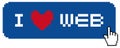 I love web label with icon hand Royalty Free Stock Photo