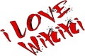 I Love Wikiki text illustration Royalty Free Stock Photo