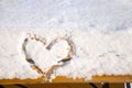 I love winter: A heart in the snow Royalty Free Stock Photo