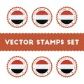 I Love Yemen vector stamps set.