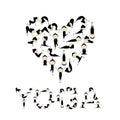 I love yoga! Heart shape for your design Royalty Free Stock Photo