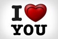 I love You with 3D heart Royalty Free Stock Photo