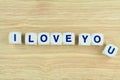 I LOVE YOU Alphabet Cubes Royalty Free Stock Photo