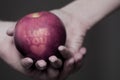 Holding an I love you apple Royalty Free Stock Photo