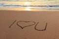 I love you beach Royalty Free Stock Photo
