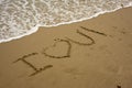 I LOVE YOU on the beach Royalty Free Stock Photo