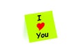 I Love You Concept On A Post-It Note Royalty Free Stock Photo