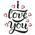 I love you cute lettering poster