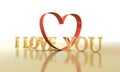 I love you. Design for wedding, Valentine`s day and Mother`s day. 3d illustration Royalty Free Stock Photo