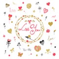 I Love You-Flower Background. Template