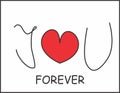 I love you forever. Love sign.