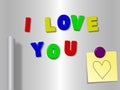 I love you fridge magnets Royalty Free Stock Photo