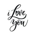 I Love you. Hand Lettering inscription vector Royalty Free Stock Photo