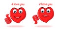 I love you. I hate you. Vector illustration Royalty Free Stock Photo