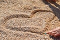 I love you(Heart in beach) Royalty Free Stock Photo