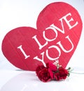 I love you heart with roses Royalty Free Stock Photo