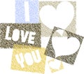 Colorful I love you background isolated