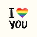 I love You. Inspirational Gay Pride poster Royalty Free Stock Photo
