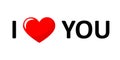 I love you lettering black text with red heart