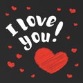 I love you lettering card Royalty Free Stock Photo