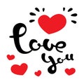 I love you lettering card Royalty Free Stock Photo