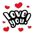 I love you lettering card Royalty Free Stock Photo