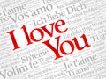 I LOVE YOU, Love word cloud Royalty Free Stock Photo