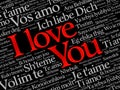 I LOVE YOU, Love word cloud Royalty Free Stock Photo