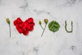 I love you - made of flowers, petals and leaves Royalty Free Stock Photo