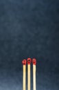 I Love You on Match Sticks. Matchstick art photography used matchsticks to create tlove concept.