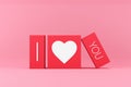 I love you message on pink blocks. Valentine's day concept