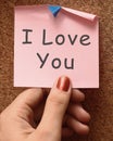 I Love You Message Showing Romance Royalty Free Stock Photo