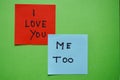 I love you message written on paper, romantic statemen on valentine`s day Royalty Free Stock Photo