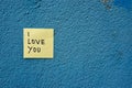 I love you message written on paper, romantic statemen on valentine`s day Royalty Free Stock Photo