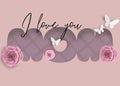 I Love you mom card. Hand drawn Mother's Day background.  Modern brush calligraphy. Lettering Happy Mothers Day. Royalty Free Stock Photo
