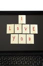 I love you notes on computer Royalty Free Stock Photo