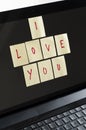I love you notes on computer Royalty Free Stock Photo